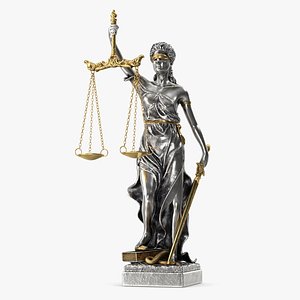 Silver Statue Justice 3D model