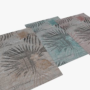 Tropical Fiery Carpets Textures and material close up 3D model 3D