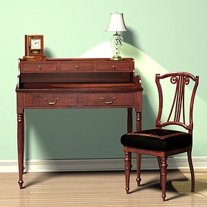 antique writing desk 3ds