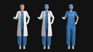 Female Doctor Rigged 3D model
