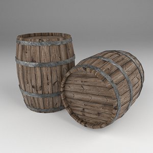 wooden barrel 3D model