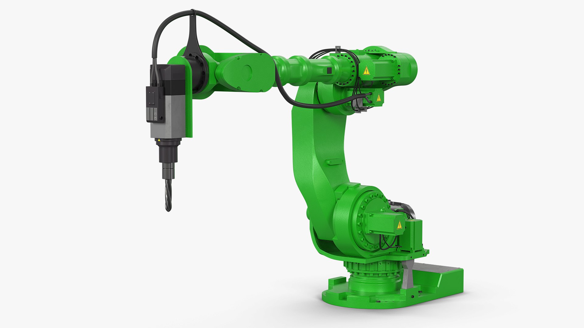 Robotic Arm for Precision Drilling Green Rigged for Maya 3D model preview