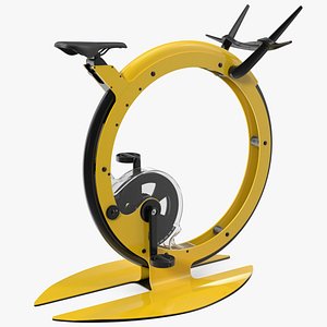 3D Exercise Bike Yellow Rigged
