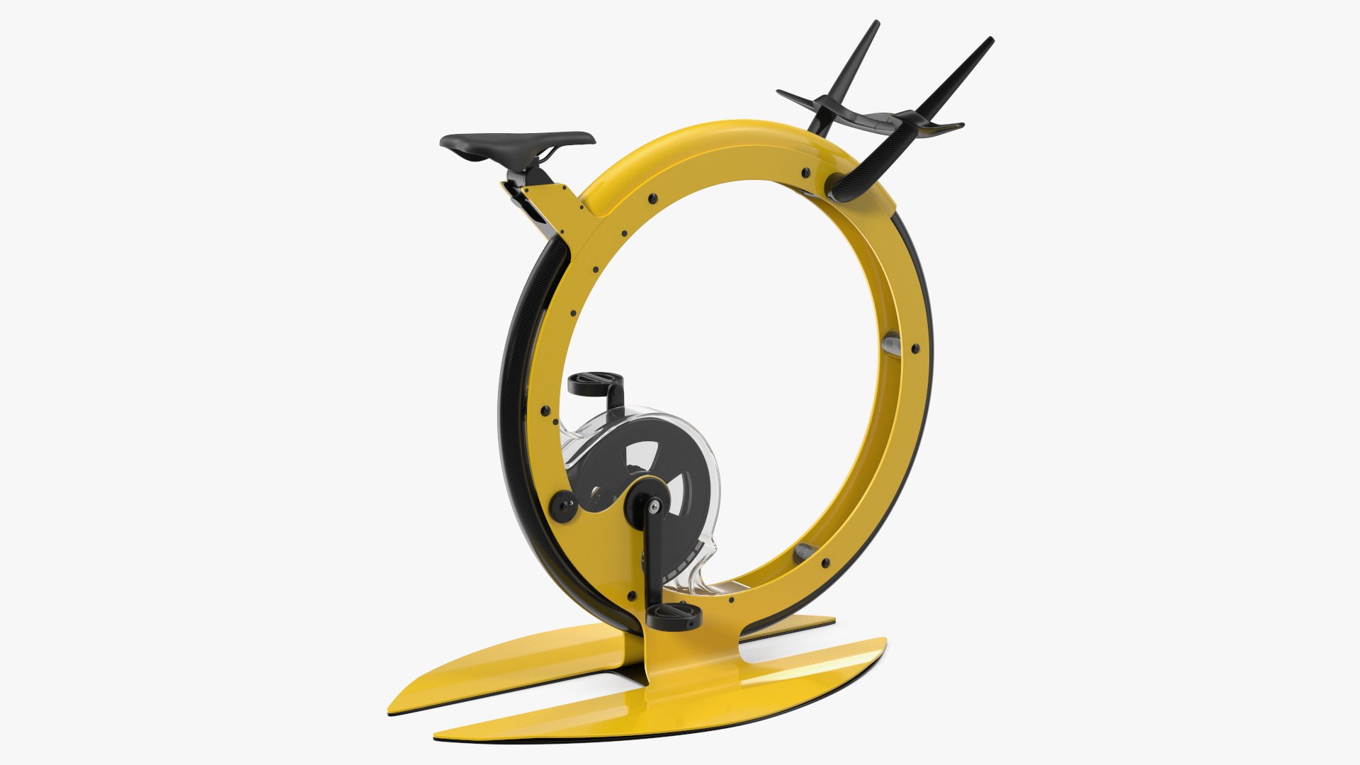 Exercise Bike Yellow Rigged 3D model preview