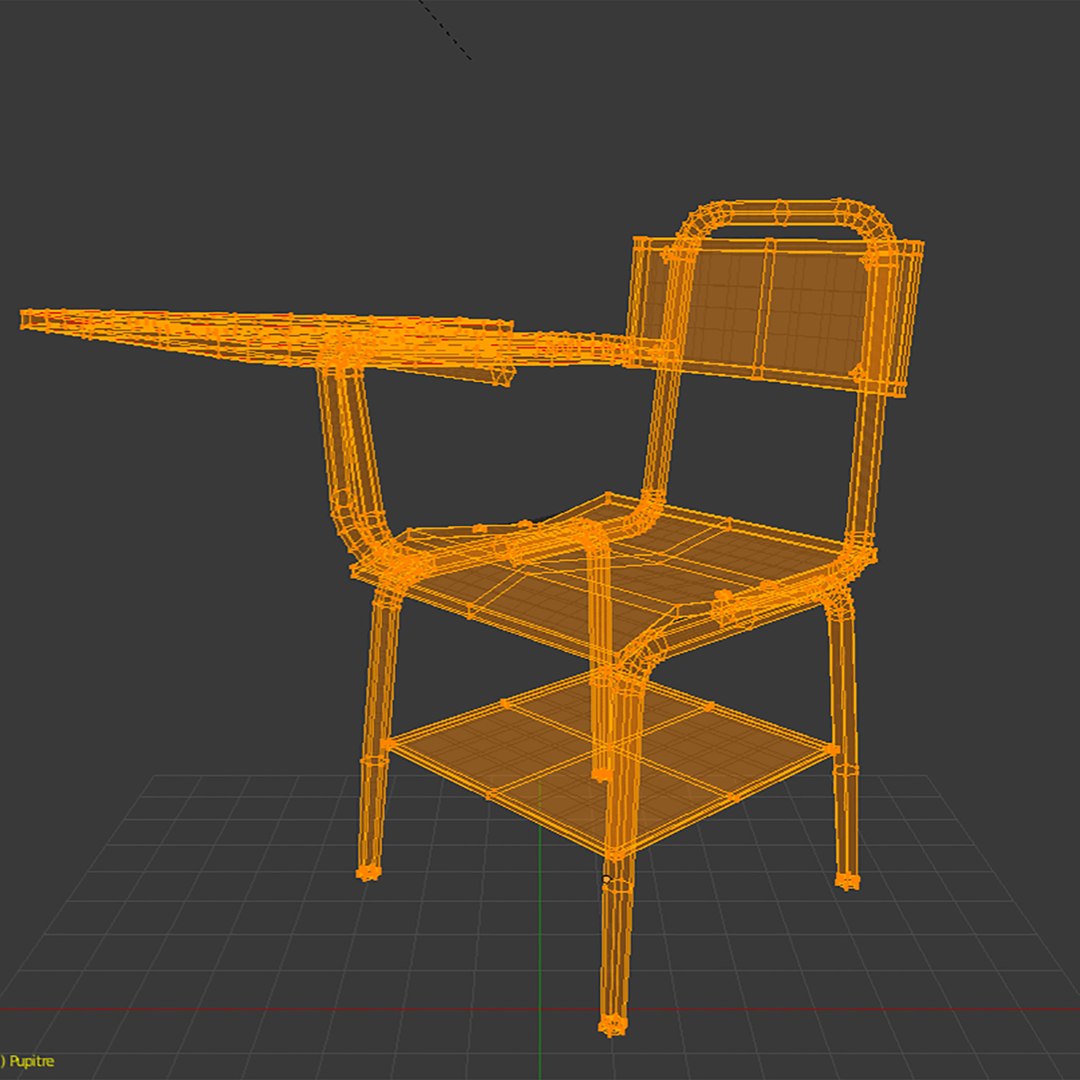 School chair model TurboSquid 1392581