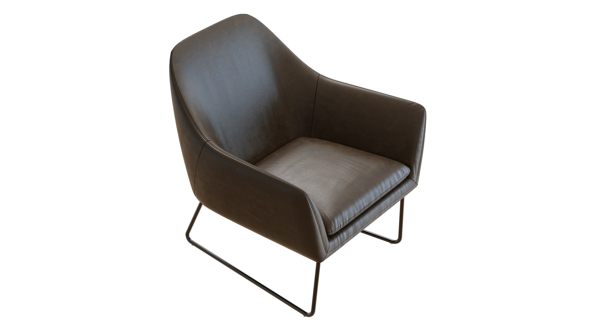3D Crate And Barrel Clancy Leather Chair TurboSquid 1990863