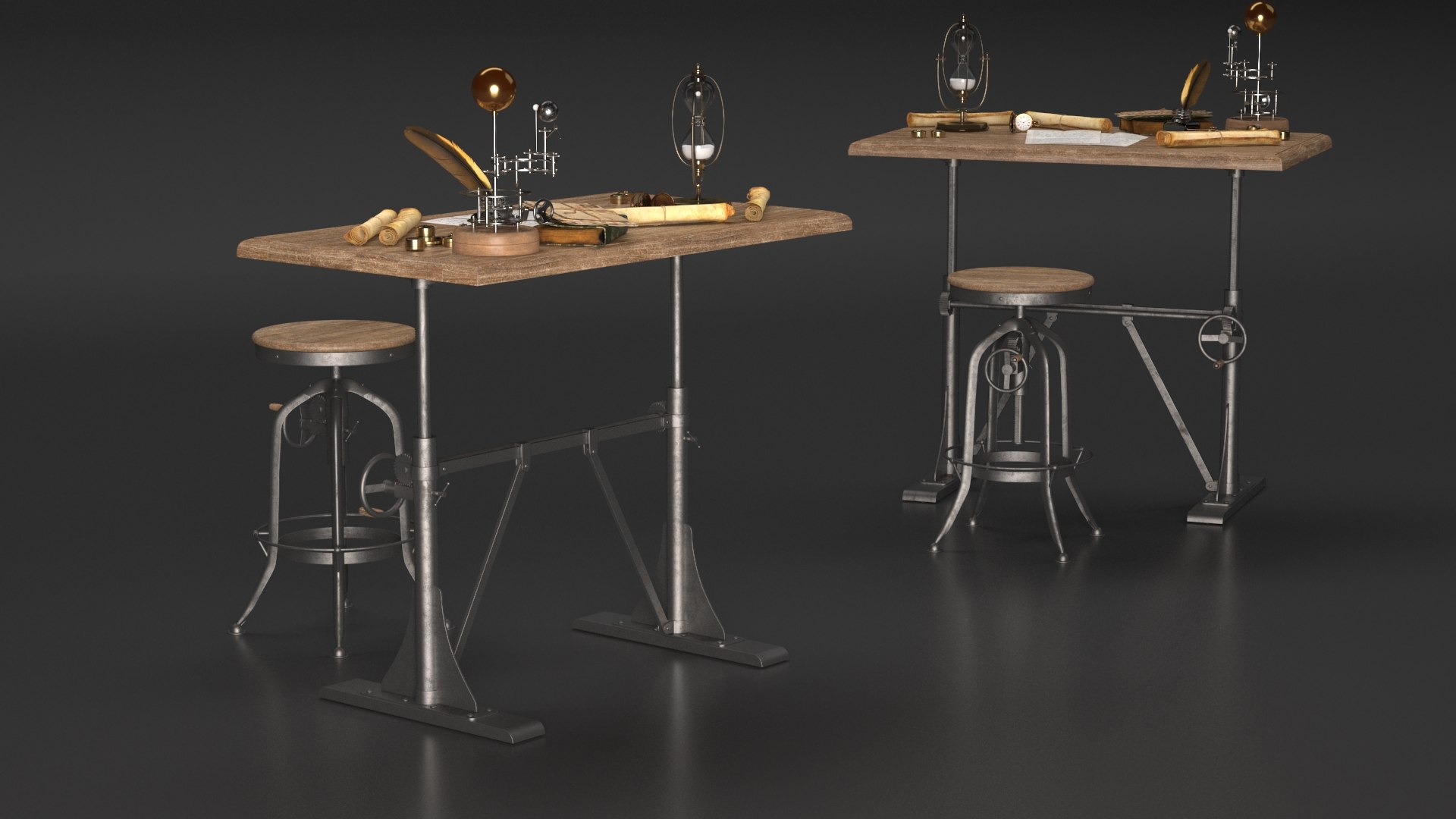 3D Vintage Desk with Old Stuff and Stool model https://p.turbosquid.com/ts-thumb/3r/ASsbpj/4R/vintagedeskwitholdstuffandstool3dmodel004/jpg/1729721039/1920x1080/fit_q87/8abb11960f48d070fb4e0ab347a95e6e1b4a2f36/vintagedeskwitholdstuffandstool3dmodel004.jpg