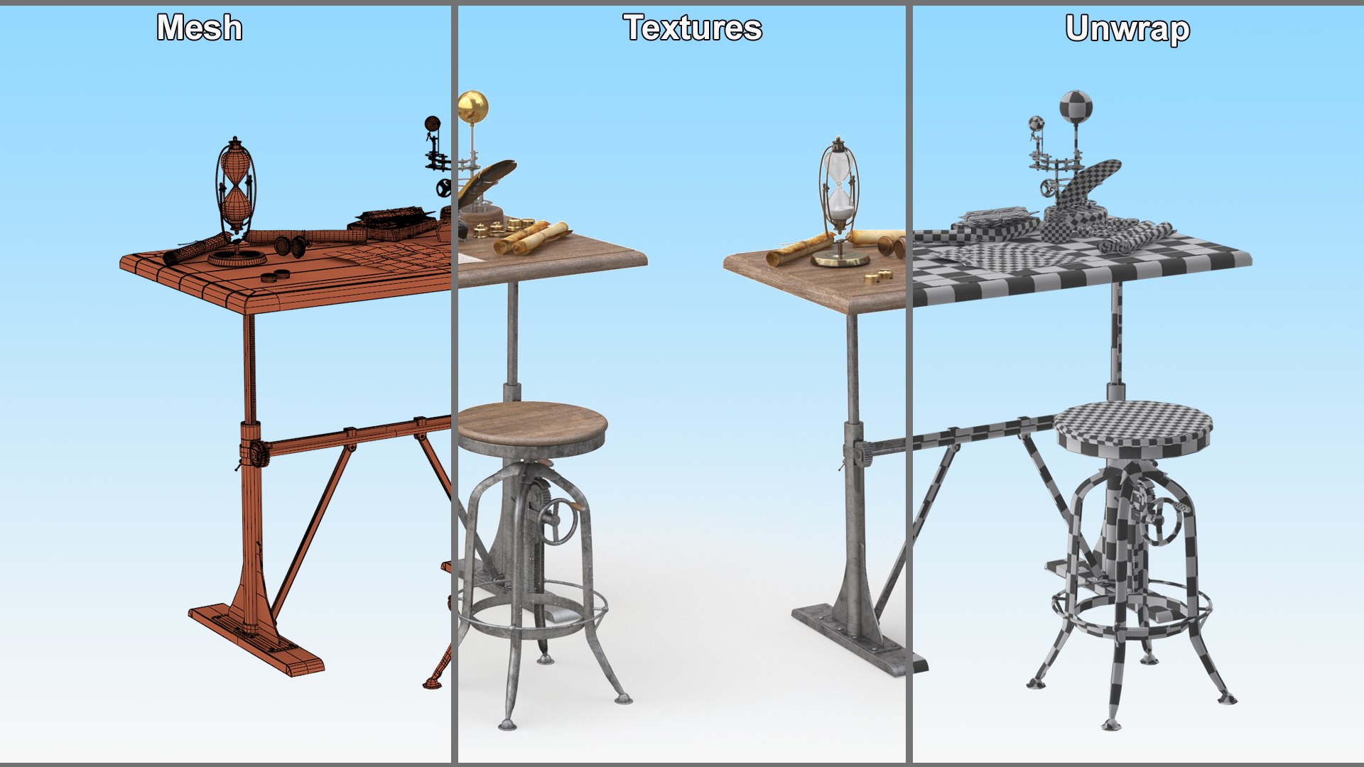 3D Vintage Desk with Old Stuff and Stool model https://p.turbosquid.com/ts-thumb/3r/ASsbpj/PK/vintagedeskwitholdstuffandstool3dmodel023/jpg/1729721155/1920x1080/fit_q87/d4277a911f0dbc5415deb150ed772297b5ad42a9/vintagedeskwitholdstuffandstool3dmodel023.jpg