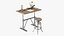 Vintage Desk with Old Stuff and Stool