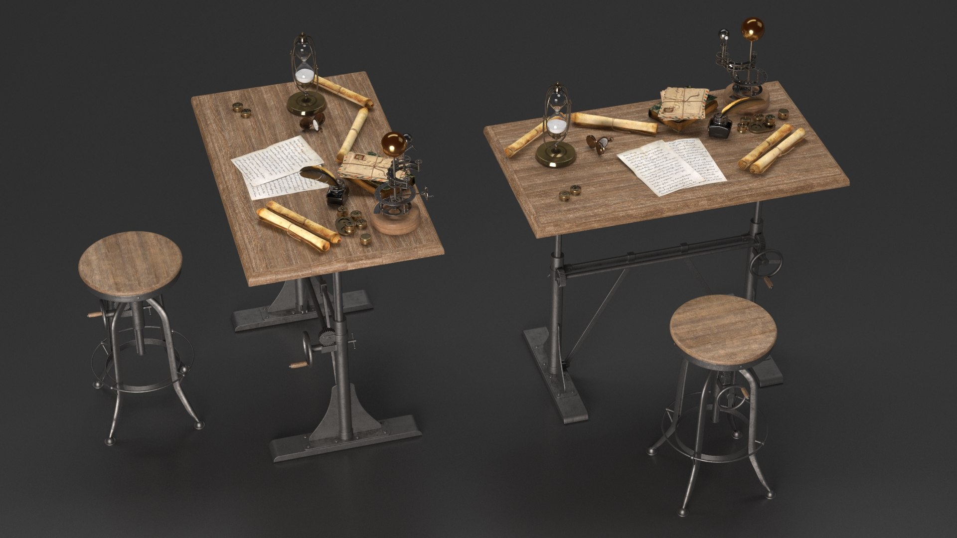 3D Vintage Desk with Old Stuff and Stool model https://p.turbosquid.com/ts-thumb/3r/ASsbpj/r3/vintagedeskwitholdstuffandstool3dmodel006/jpg/1729721052/1920x1080/fit_q87/1a566d8afdd67afa7cff32e351c44e4944bd7ac4/vintagedeskwitholdstuffandstool3dmodel006.jpg