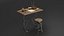 Vintage Desk with Old Stuff and Stool