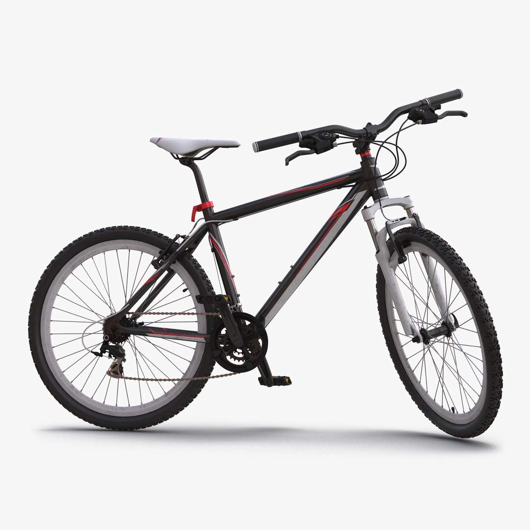 Mountain Bike Red Rigged 3D Model 3D model preview