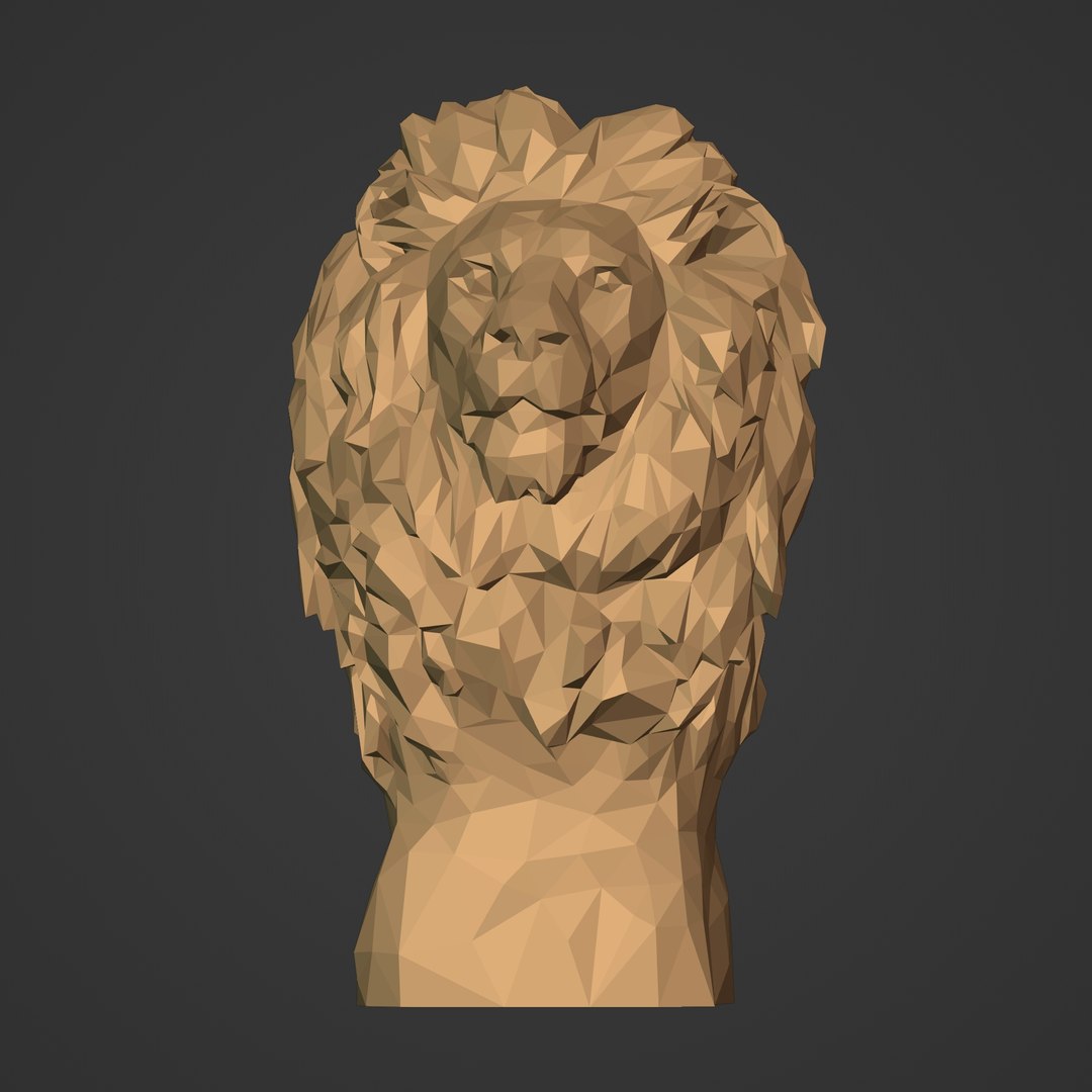 3D Low Poly Lion Figurine - TurboSquid 2016715