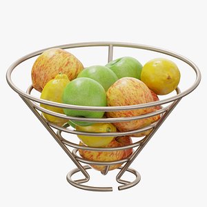 3D Spectrum Diversified Euro Fruit Bowl set 05 model