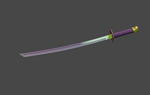 real ninja katana PBR low-poly game ready Low-poly 3D model 3D