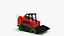 3D Skid Steer Loader Red Rigged