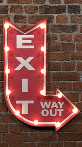 vintage lighted exit sign