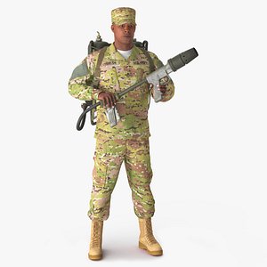 Soldier with M2 Flamethrower Backpack