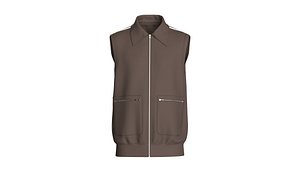 3D Men Sleeveless Zip-Up Jacket model