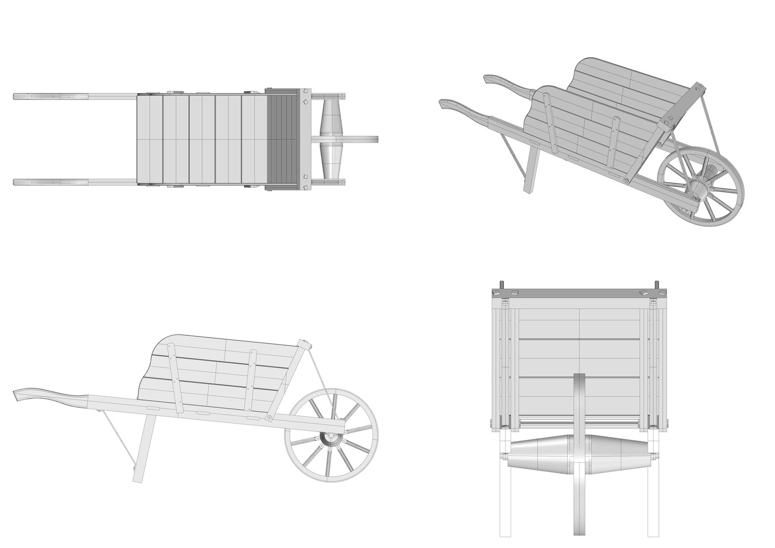 Vintage Wheelbarrow 3D Model - TurboSquid 1977047