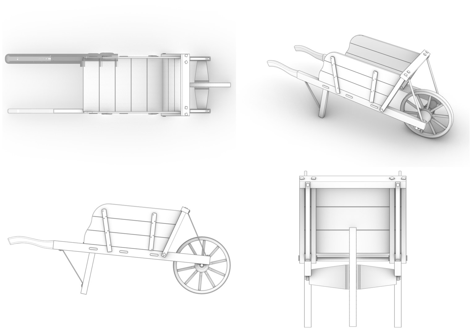 Vintage Wheelbarrow 3D Model - TurboSquid 1977047