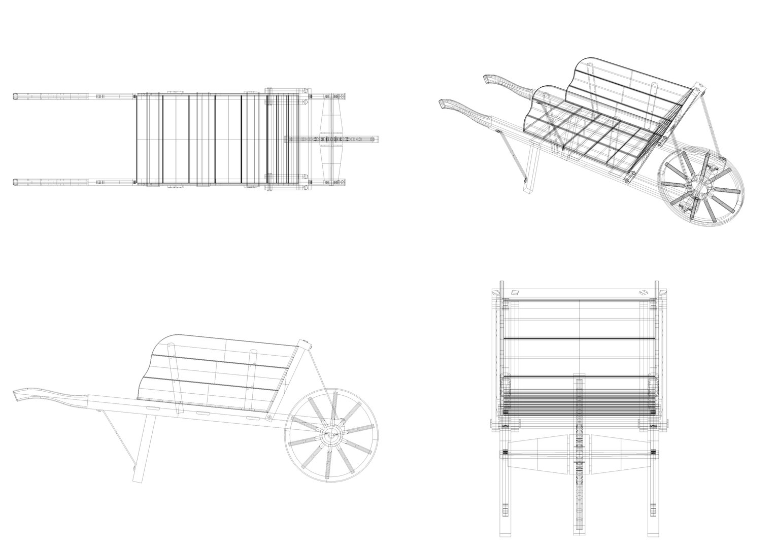 Vintage Wheelbarrow 3D Model - TurboSquid 1977047