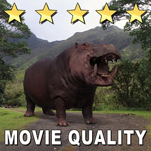 movie hippopotamus 3d obj