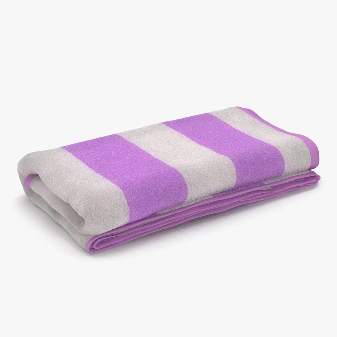 Beach Towel 3 Pink 3D Model 3D model preview