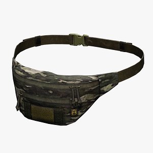 Tactical Camo Waist Pack - Game Ready Asset