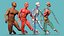 Anatomia completa del corpo maschile negroide truccato per Maya