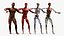 Anatomia completa del corpo maschile negroide truccato per Maya
