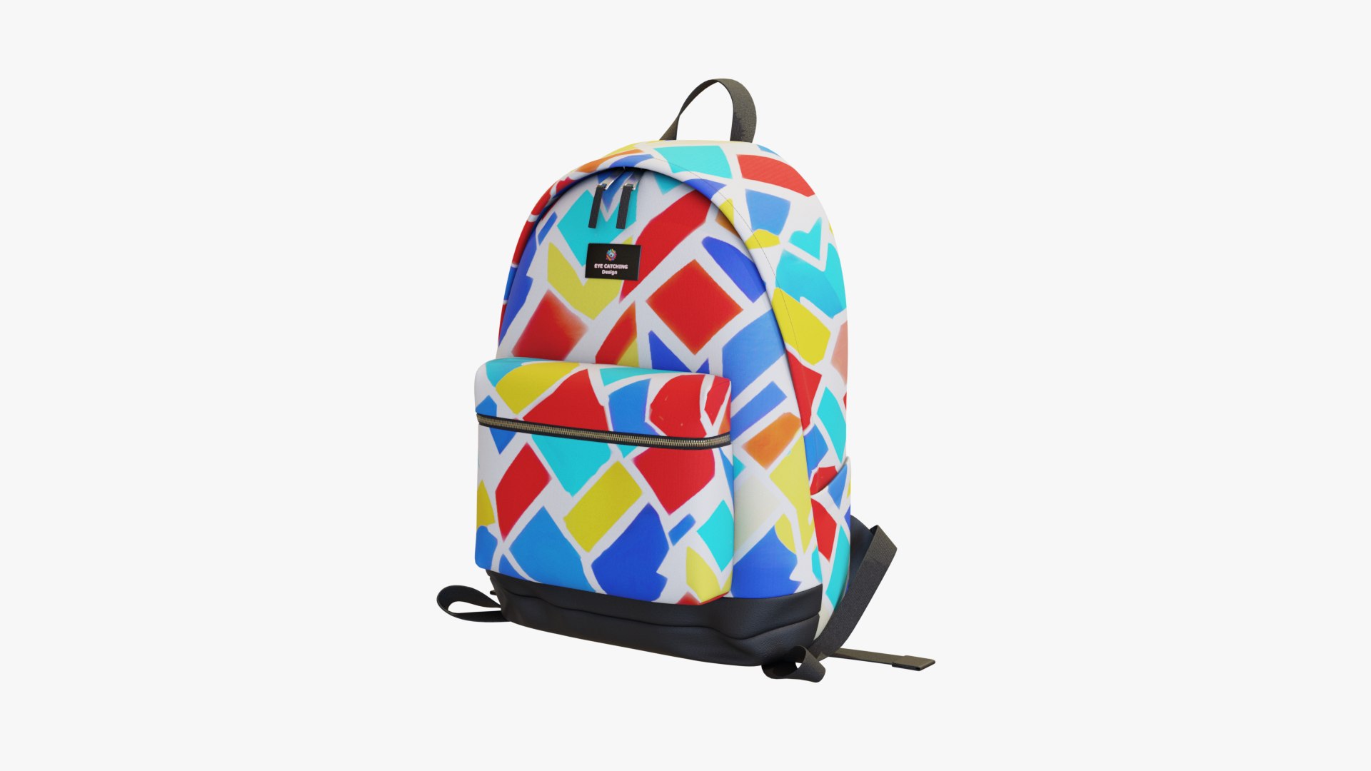 3D Model Backpack With Colorful Geometric Shapes - TurboSquid 2227595