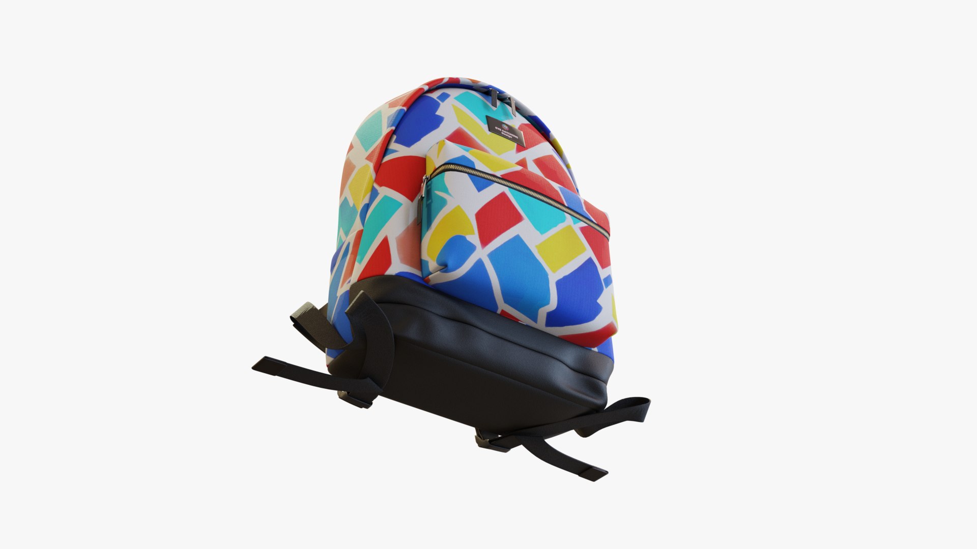 3D Model Backpack With Colorful Geometric Shapes - TurboSquid 2227595