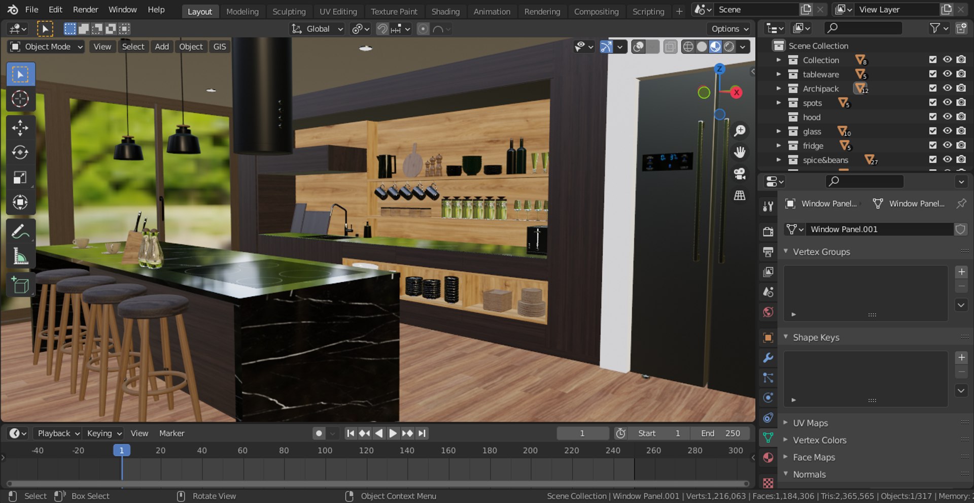 Kitchen Interior 3D - TurboSquid 2297465