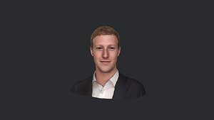 3D model Mark Zuckerberg- Realistic bust head ready 3d Model