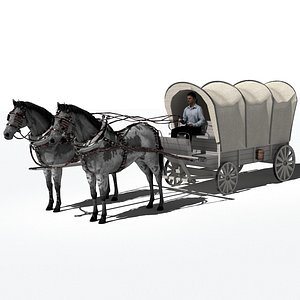 3D Horse-Drawn Wagon 2