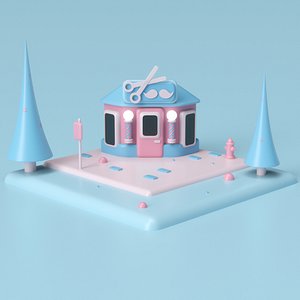 3D model Barber Shop 03