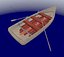 3d wooden rowing boat model