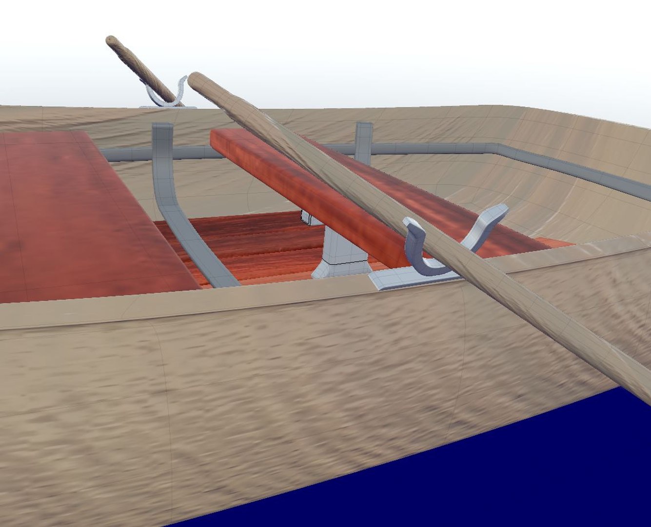 3d Wooden Rowing Boat Model