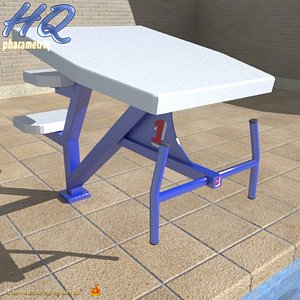 pool starting block 02 3d model