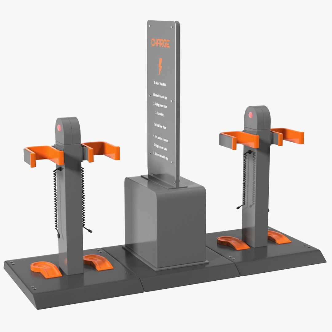 Scooter Charging Station 3D model preview