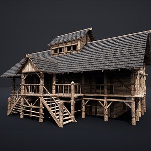 MEDIEVAL HOUSE SLAVIC COTTAGE CABIN HUT TOWN CITY NEXTGEN AAA model