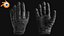 3D Old Leather Gloves model