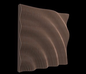 wooden parametric wall panel 3D model