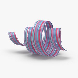 3D Paintbrush Strokes 04 Red Blue