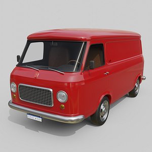 Realistic Vintage Cargo Van High-Detail Game-Ready Render Asset