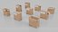 3D model Deep and Rectangular Box Set - Rigged and Customizable