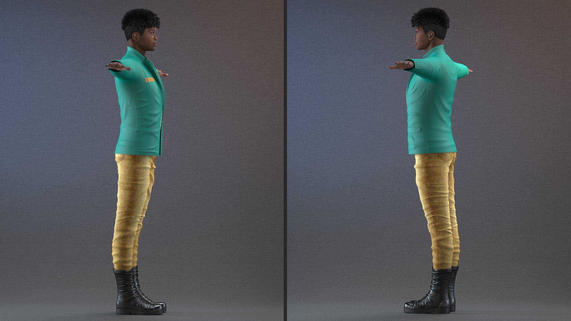 3D Dark Skin Teenager Fashionable Style T Pose model https://p.turbosquid.com/ts-thumb/3s/ZfA4Nn/A9/darkskinteenagerfashionablestyletposec4dmodel007/jpg/1626768051/1920x1080/fit_q87/14afe9925f2b1da626efe29381f16d09faf86717/darkskinteenagerfashionablestyletposec4dmodel007.jpg