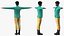 Dark Skin Teenager Fashionable Style T Pose