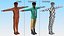 Dark Skin Teenager Fashionable Style T Pose